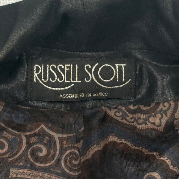 Vintage Russell Scott Liquid Faux Leather Blazer Black Jacket Size M/L - Picture 14 of 16